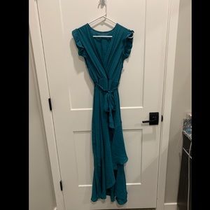 NEW SHEIN Surplice Neck Self-Tie Ruffle A-Line Dress